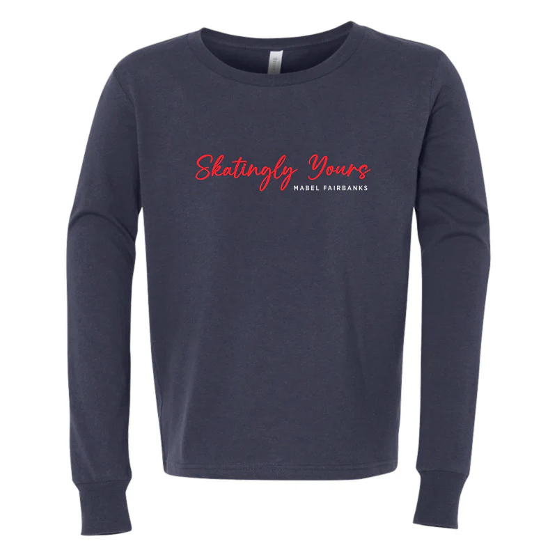 Mabel Fairbanks Skatingly Yours, Youth Jersey Long Sleeve Tee - Image 3